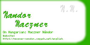 nandor maczner business card